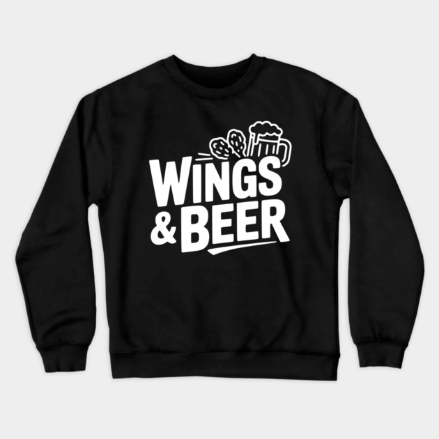 Wings and Beer Crewneck Sweatshirt by Frank Ring