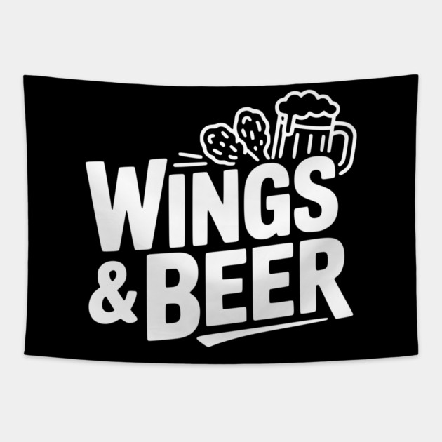 Wings and Beer Tapestry by Frank Ring