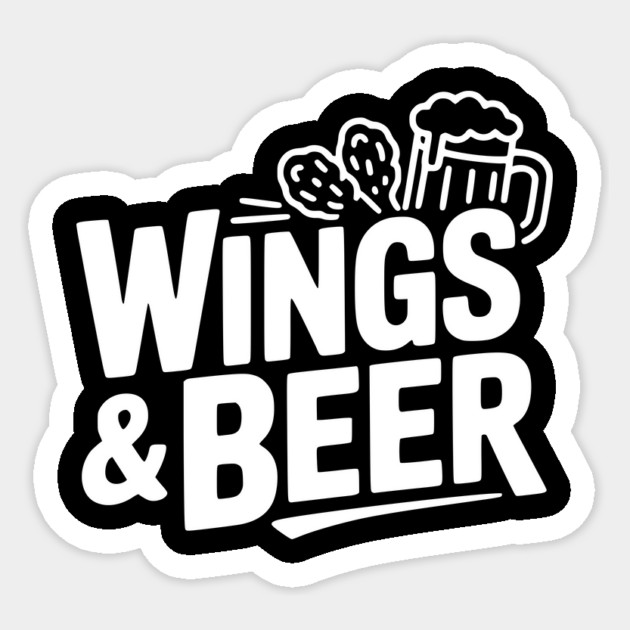 Wings and Beer Sticker by Frank Ring