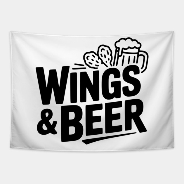 Wings and Beer Tapestry by Frank Ring