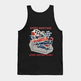 Artistic Racing History Collage with Circuit Maps Tank Top