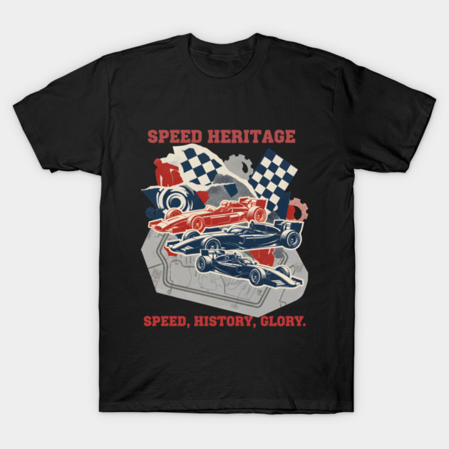 Artistic Racing History Collage with Circuit Maps T-Shirt by criarthdesign