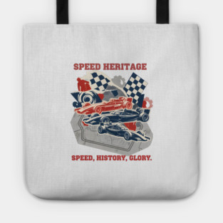 Artistic Racing History Collage with Circuit Maps Tote