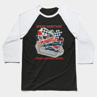 Artistic Racing History Collage with Circuit Maps Baseball T-Shirt