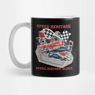 Artistic Racing History Collage with Circuit Maps Mug