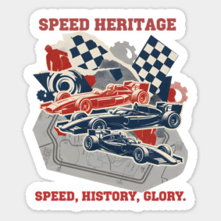 Artistic Racing History Collage with Circuit Maps Magnet