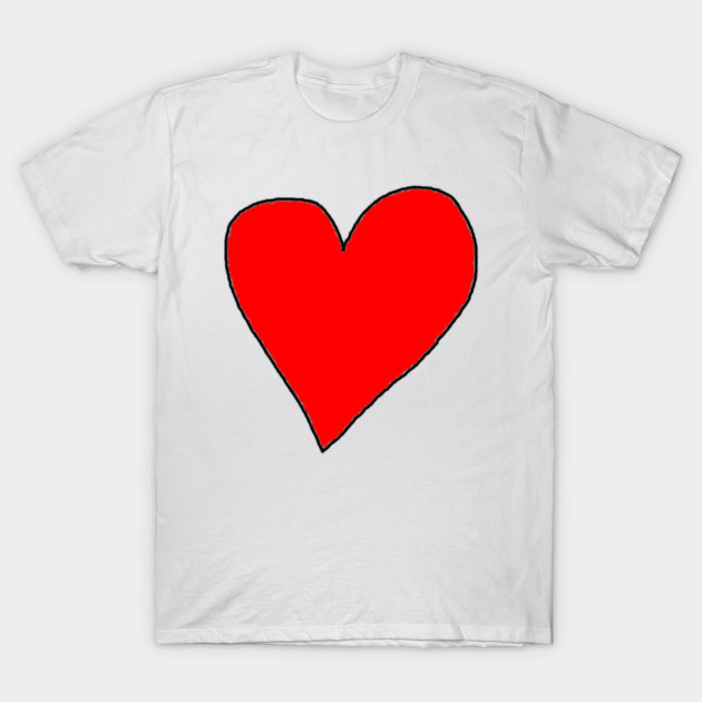 Red Love Heart T-Shirt by Creatifly Graphic Tees