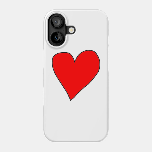 Red Love Heart Phone Case by Creatifly Graphic Tees