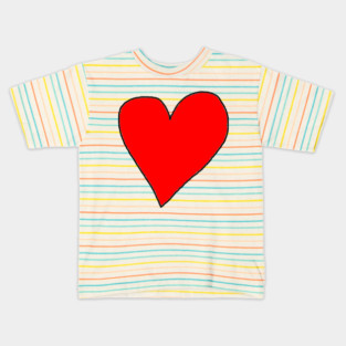Red Love Heart Kids T-Shirt