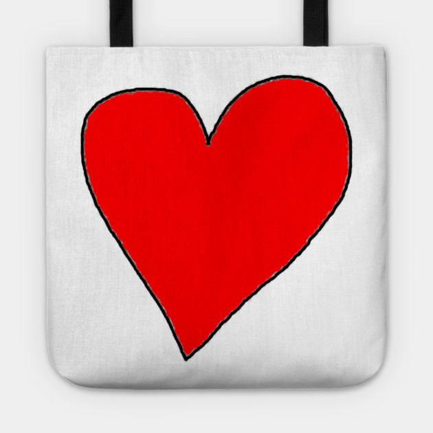 Red Love Heart Tote by Creatifly Graphic Tees