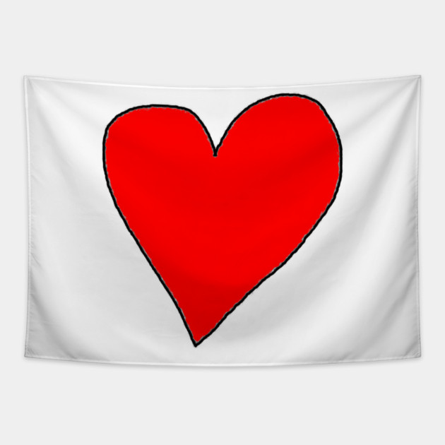 Red Love Heart Tapestry by Creatifly Graphic Tees