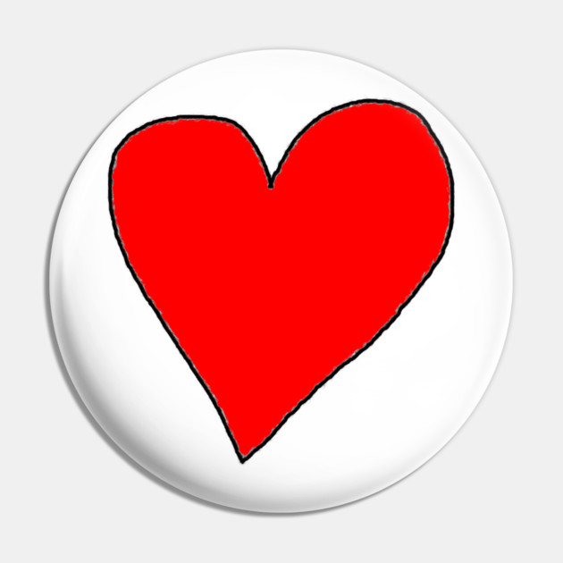 Red Love Heart Pin by Creatifly Graphic Tees