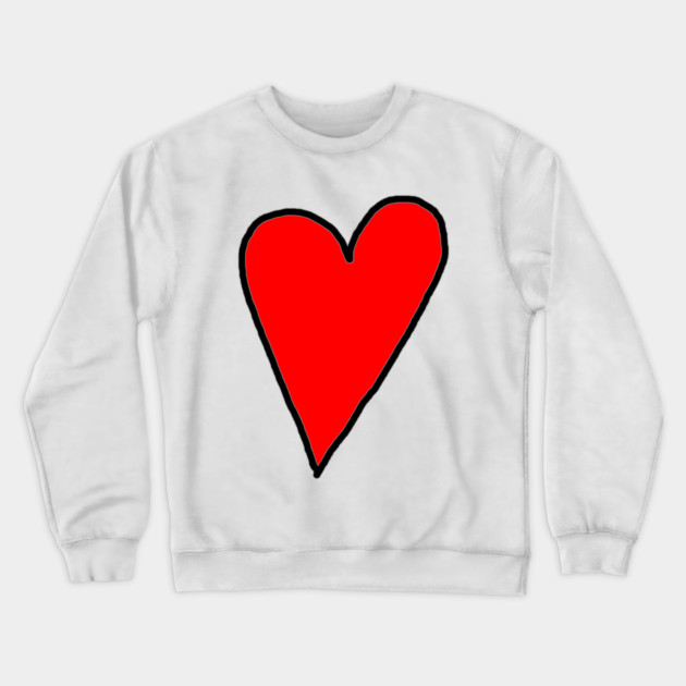 Red Heart Crewneck Sweatshirt by Creatifly Graphic Tees