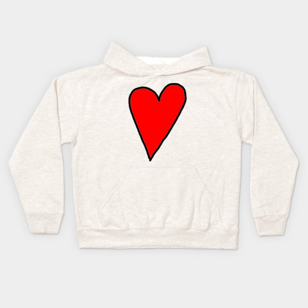 Red Heart Kids Hoodie by Creatifly Graphic Tees