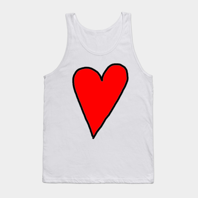 Red Heart Tank Top by Creatifly Graphic Tees