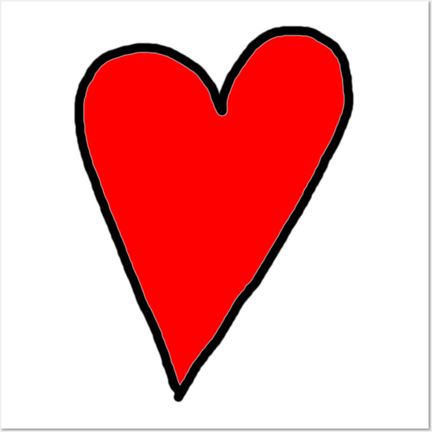Red Heart Wall Art by Creatifly Graphic Tees