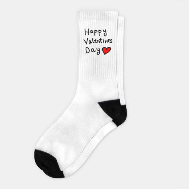 Happy Valentine's Day Socks by Creatifly Graphic Tees