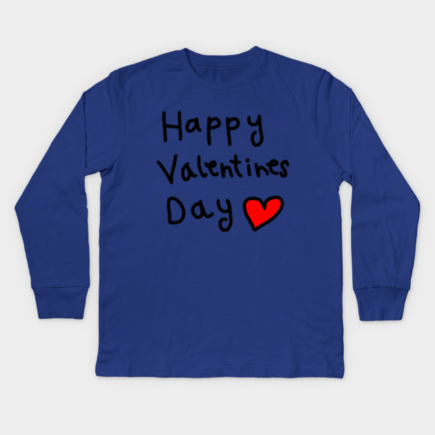 Happy Valentine's Day Kids Long Sleeve T-Shirt by Creatifly Graphic Tees