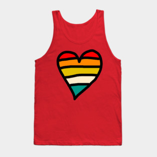 Retro Sunset Heart Tank Top