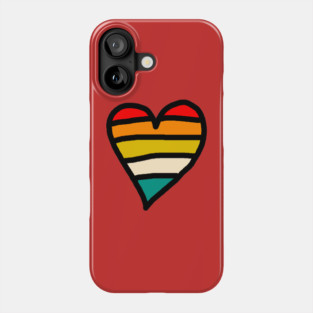 Retro Sunset Heart Phone Case
