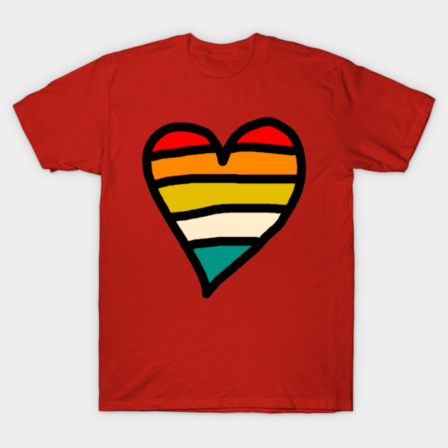 Retro Sunset Heart T-Shirt by Creatifly Graphic Tees