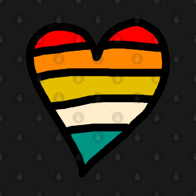 Retro Sunset Heart by Creatifly Graphic Tees