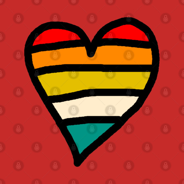 Retro Sunset Heart by Creatifly Graphic Tees