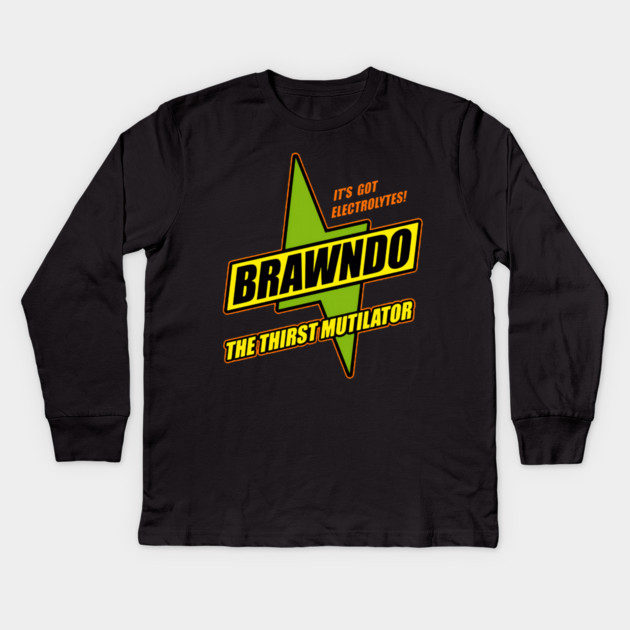 Brawndo The Thirst Mutilator Kids Long Sleeve T-Shirt by James Bates