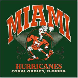 Miami Hurricanes Vintage Coral Gables Design Posters and Art