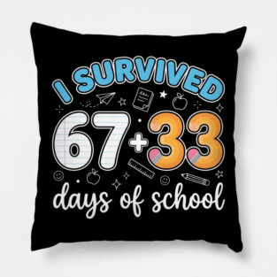 I Survived 100 Days of School Pillow