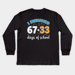 I Survived 100 Days of School Kids Long Sleeve T-Shirt