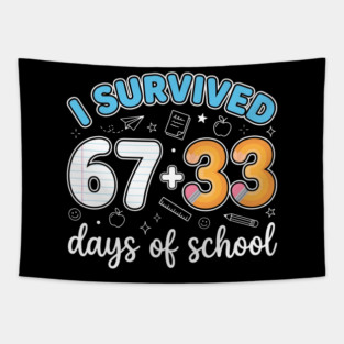 I Survived 100 Days of School Tapestry