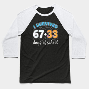 I Survived 100 Days of School Baseball T-Shirt