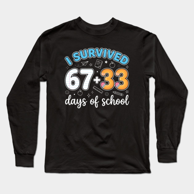 I Survived 100 Days of School Long Sleeve T-Shirt by Creatifly Graphic Tees