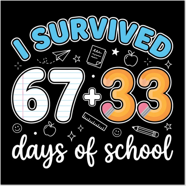 I Survived 100 Days of School Wall Art by Creatifly Graphic Tees