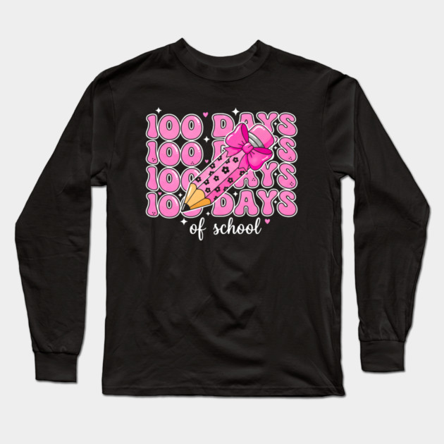 100 Days Of School Long Sleeve T-Shirt by Creatifly Graphic Tees