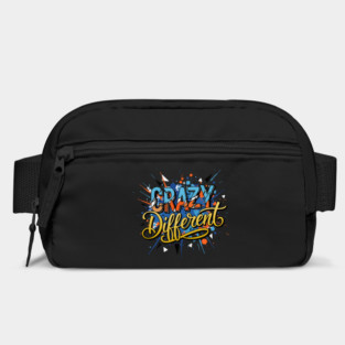Crazy Different Glitch Typography Inspirational Quote Bag