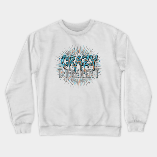 Crazy Different Psychedelic Melting Liquid Typography Crewneck Sweatshirt by criarthdesign