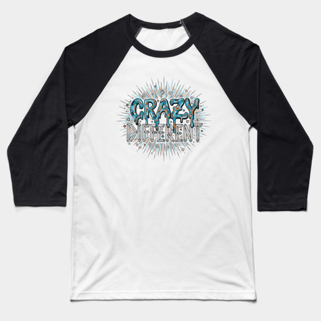 Crazy Different Psychedelic Melting Liquid Typography Baseball T-Shirt by criarthdesign
