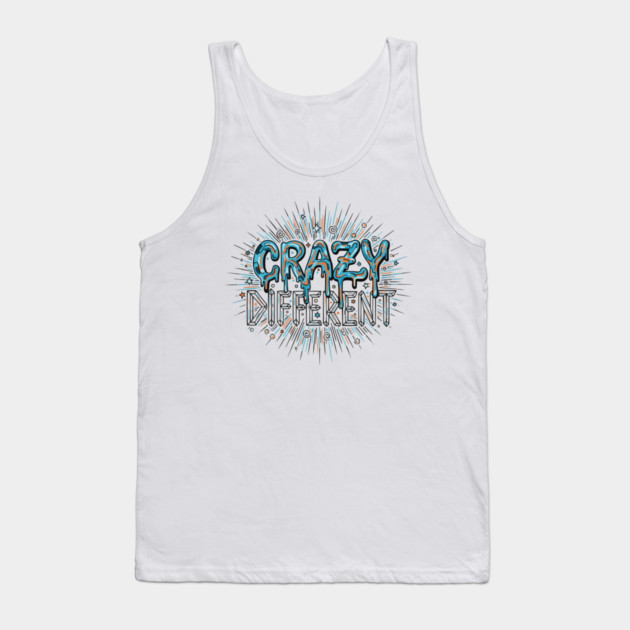 Crazy Different Psychedelic Melting Liquid Typography Tank Top by criarthdesign