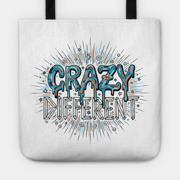 Crazy Different Psychedelic Melting Liquid Typography Tote by criarthdesign