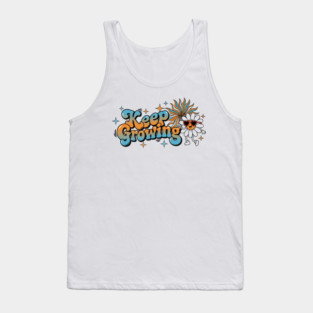 Groovy Retro Daisy - Keep Growing Positive Vibes Tank Top