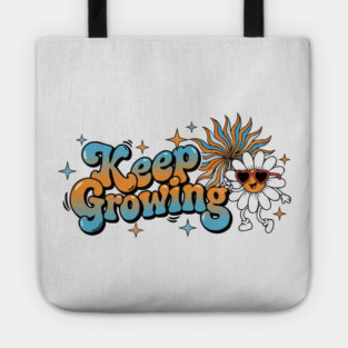 Groovy Retro Daisy - Keep Growing Positive Vibes Tote