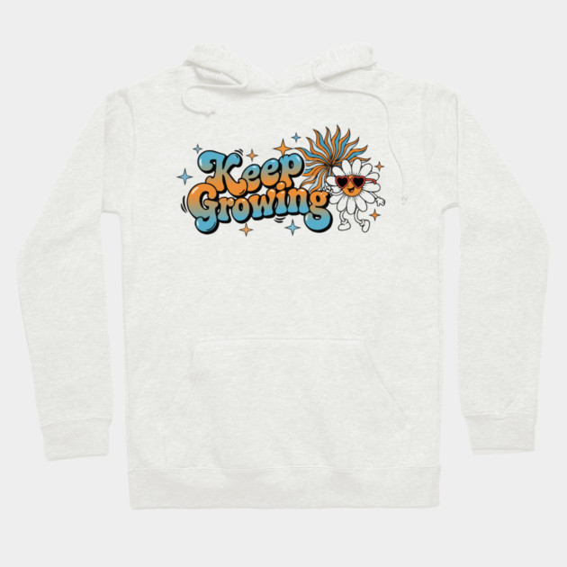 Groovy Retro Daisy - Keep Growing Positive Vibes Hoodie by criarthdesign