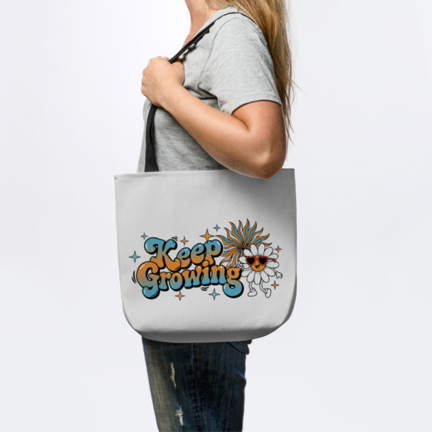 Groovy Retro Daisy - Keep Growing Positive Vibes by criarthdesign