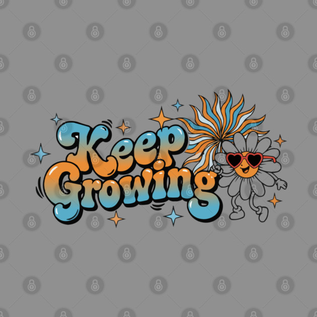 Groovy Retro Daisy - Keep Growing Positive Vibes by criarthdesign
