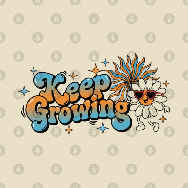 Groovy Retro Daisy - Keep Growing Positive Vibes by criarthdesign