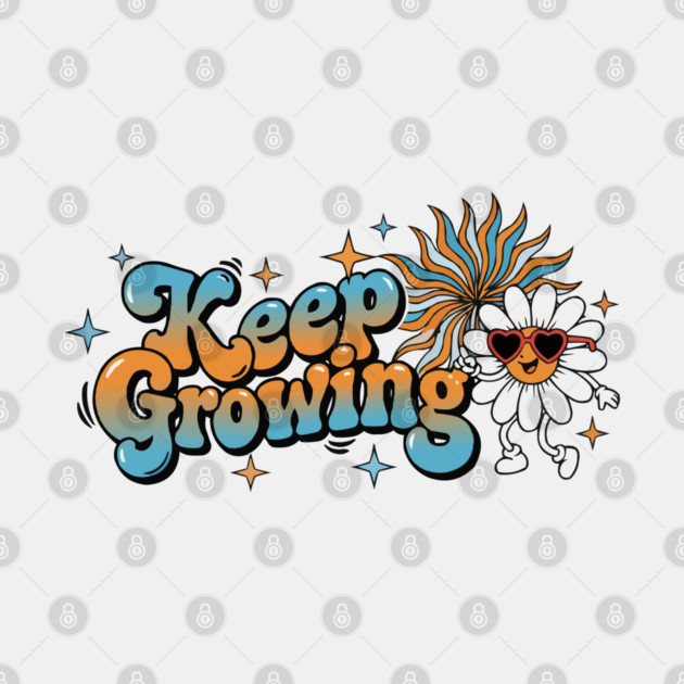 Groovy Retro Daisy - Keep Growing Positive Vibes by criarthdesign