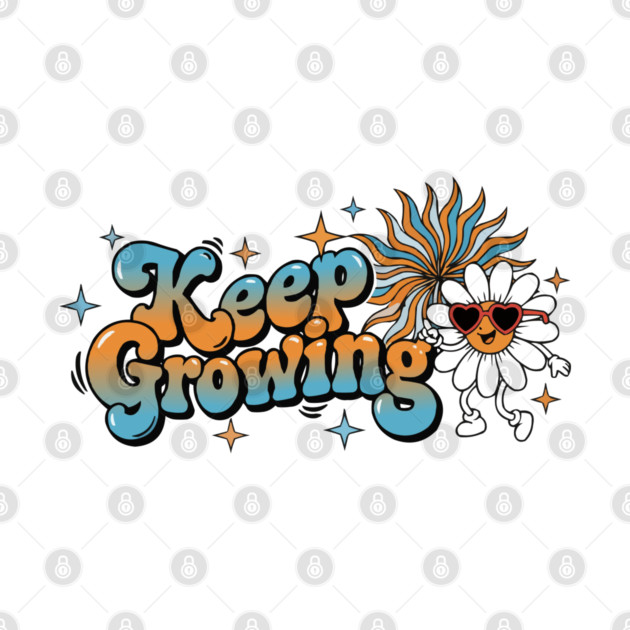 Groovy Retro Daisy - Keep Growing Positive Vibes by criarthdesign