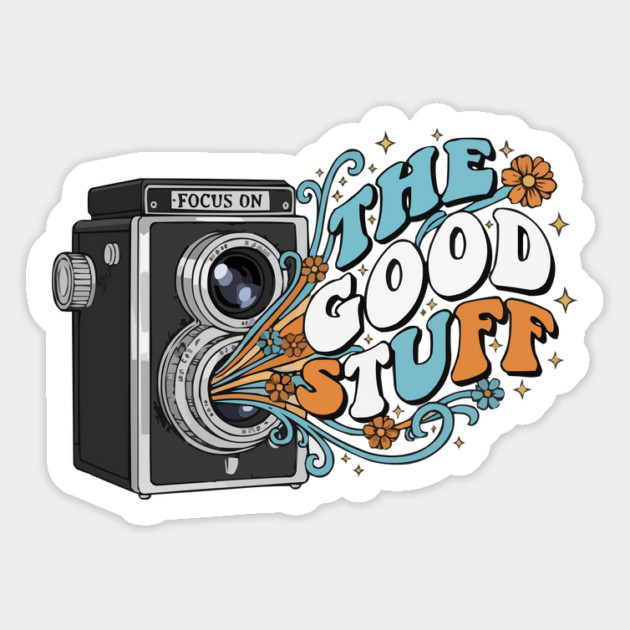 Focus On The Good Stuff - Retro Vintage Camera Photography Magnet by criarthdesign